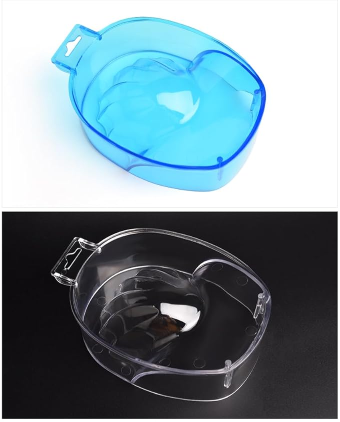 Blue siyuwuro Nail Spa Soak Bowl Gel Polishing Remover Manicure Soaking Bowl Clear Acrylic Nail Soak Bowl Warm Water Bowl Hand Bowl With Handle Hand Care Tools (Blue)