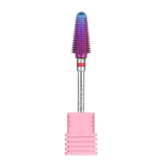 Tornado Nail Drill Bit,Professional 3/32" Purple Carbide Tungsten Multifunction Bits， Fast Remove for Hard Gel and Acrylic, Manicure Pedicure Cuticle Nail Polishing Tool-Fine