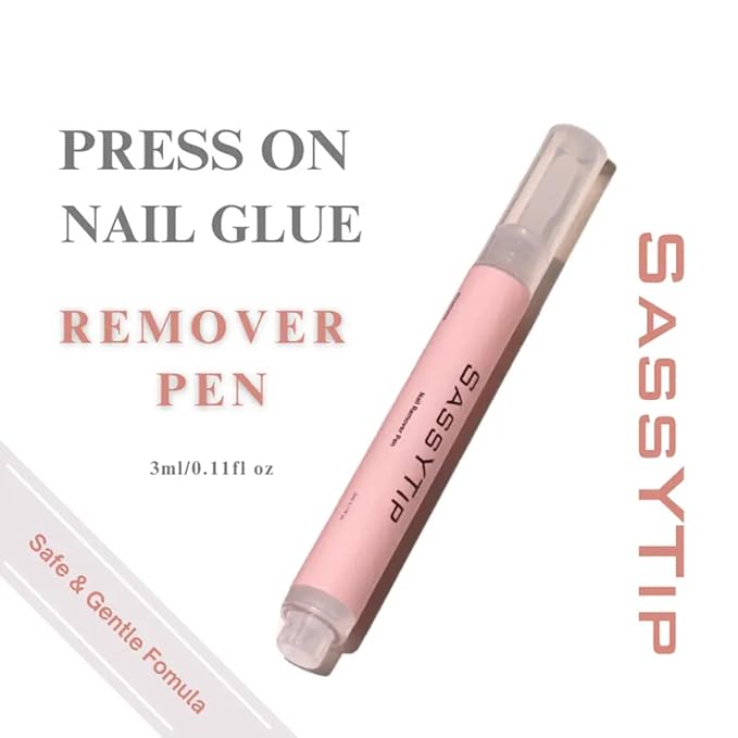 Nail Glue Remover Pen for Press On Nails, Portable Fast-Acting Jojoba Oil Formula, Acetone-Free, At-Home & Travel Care 2ml/0.11fl. oz. (2 Pcs Nail Glue Remover Pens)