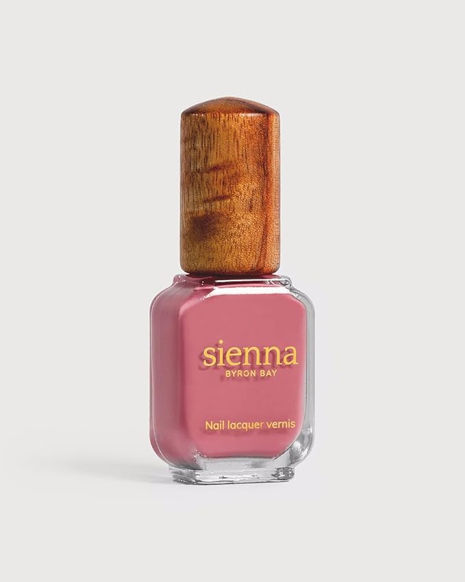 Sienna Byron Bay Blossom Mid-Tone Pink Natural Nail Polish, Long-Lasting, Vegan & Cruelty-Free, 10ml – .34 fl oz.
