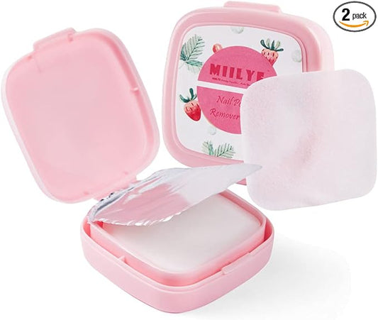 80PCS Nail Polish Remover Pads in Box, Easy to Carry | Instant Removal | Lint Free Nail Polish Wipes for Natural Air-Dried Water/Oil Based Nail Polish Soak Off