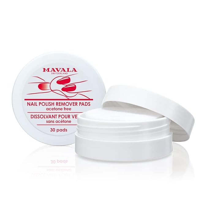 MAVALA Nail Polish Remover Pads| Gentle on Nails| Acetone-Free Nail Polish Remover Pads | Easy to Use| Essential Nail Care | Practical Travel Size Container| 30 Count