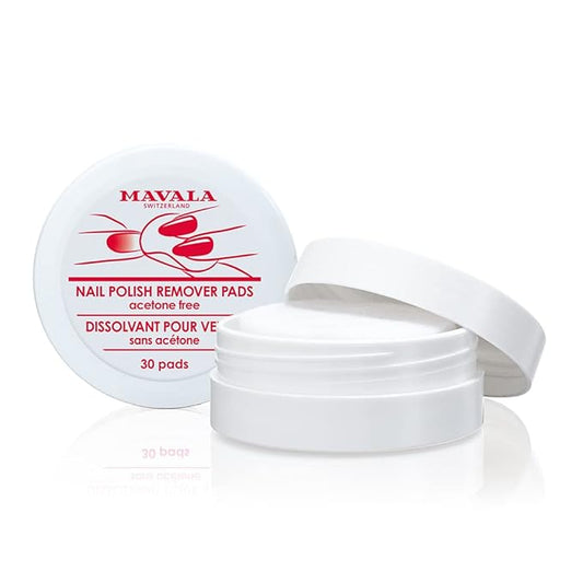 MAVALA Nail Polish Remover Pads| Gentle on Nails| Acetone-Free Nail Polish Remover Pads | Easy to Use| Essential Nail Care | Practical Travel Size Container| 30 Count