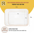 3 Pack Rose Gold Plastic Serving Trays - Image 5
