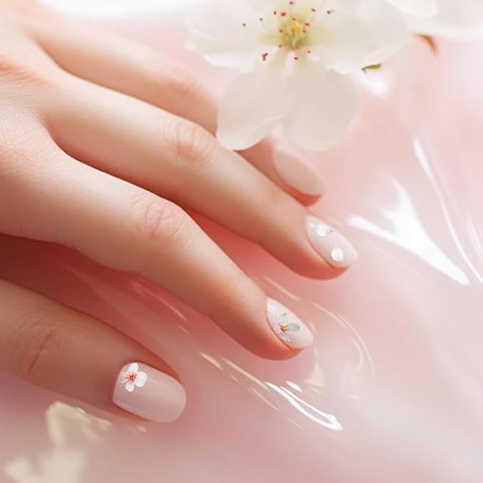 2 Sheets Flower Nail Stickers for Nail Art, 5D Embossed Self Adhesive Spring Summer Sakura Design Nail Supplies Decoration for Women Girl DIY Manicure Accessories