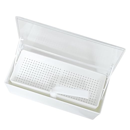 Medical Instrument Sterilizer Box Plastic Tools Cold Sterilization Tray Storage Organizer for Dental, Medical Tool, Tatoo, Nail. (White)