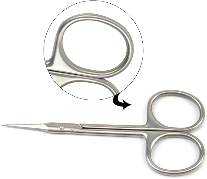 Cuticle Scissors Extra Fine Multi-purpose Beauty Scissors for Eyebrow, Eyelash, Manicure, Pedicure and Dry Skin (Straight Tip)