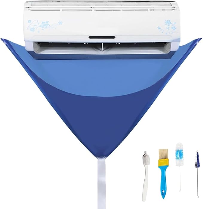 Ac Cleaning Kit, Air Conditioner Cleaning Kit, Ac Cleaning Bag, HVAC Cleaning Kit, Ac Cleaning Cover Bag, Large Size, Integrated Design for Easy Cleaning (Blue Set)