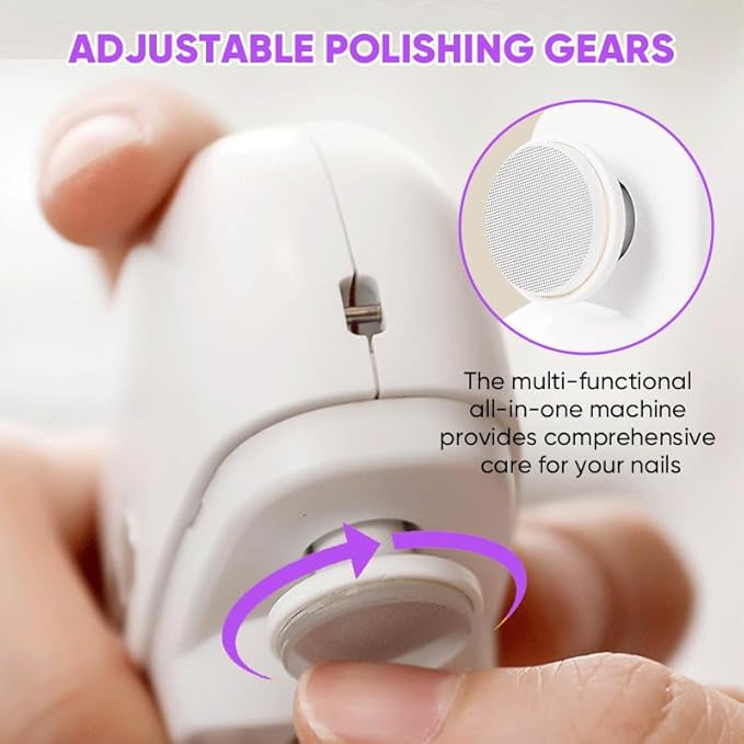 Electric Nail Clippers with Light, Baby Nail Ttrimmer Electric Automatic Finger Toe Clippers Fingernail Grinder Nail Filer Electric for Senior Adults Dual-Speed Child-Lock (Purple)