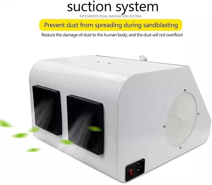 Dental Lab Tempered Glass Baffle High Strength LED Vacuum Dust Collector Vacuum Extractor Box with 2 Filters