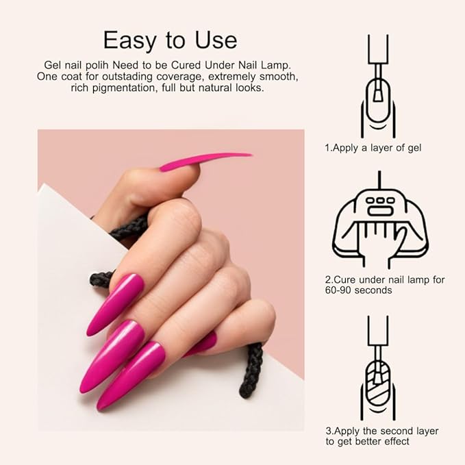 CANNI 6Pcs 9ml Hema-Free Purple Gel Polish,Dark Purple Gel Nail Polish Set,Light Violet Colors Gel Polish Kit, Soak Off LED Nail Gel Manicure Kit DIY at Home Salon Gifts for Women Girls
