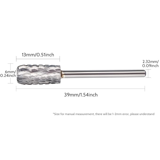 QUNZHAO Nail Drill Bits Dust Droof Bit Tungsten Steel Fast Remove Acrylic or Hard Gel 3/32" Shank - Manicure, Nail Art, Drill Machine Accessories (2X Extra coarse-2XC, Silver)