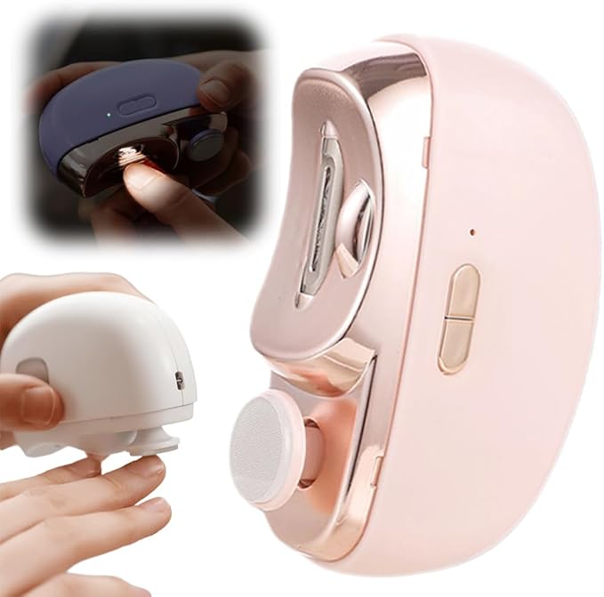 Electric Nail Clippers, 2025 New 2 in 1 Electric Polishing Automatic Nail Clippers, Multifunctional Nail Trimmer with 2 Adjustable Speeds for Seniors, Kids, Adults (Pink)