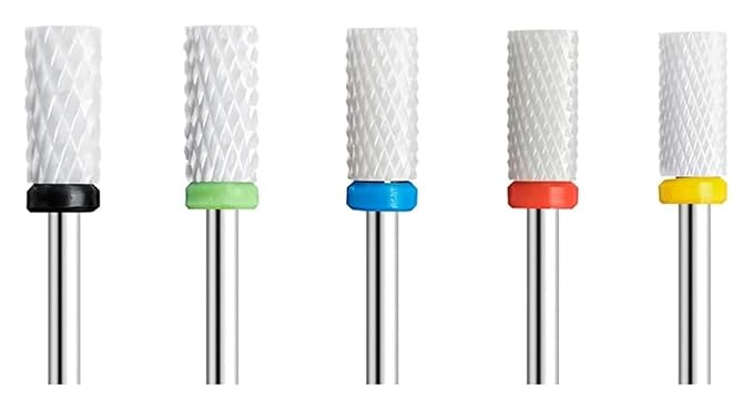 WWJN 5Pc Ceramic Nail Art Drill Bits Rotary Cutter Clean Apparatus for Manicure Nail Milling Machine Accessories Removal Nail Gel Tool