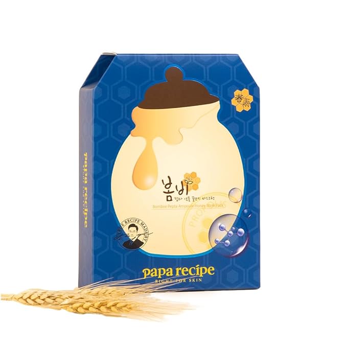 Papa Recipe Bombee Pepta Honey Mask 10 Pack – Hydrating Sheet Mask with 6 Types of Hyaluronic Acid and Honey Propolis Complex – Korean Skincare