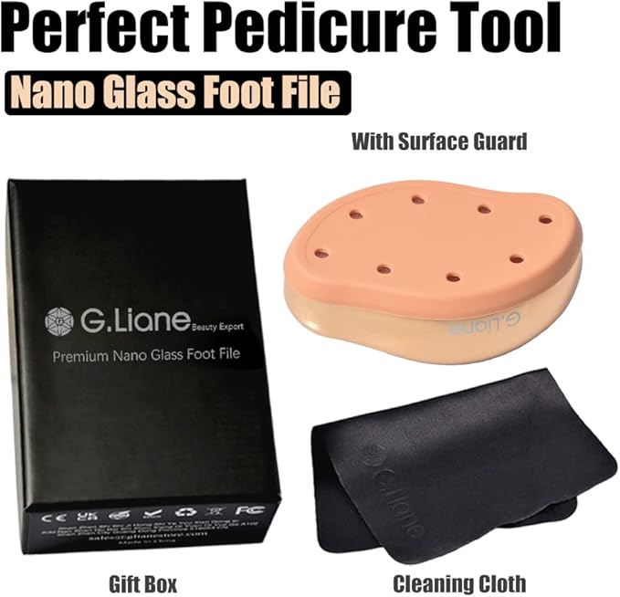 Nano Glass Foot File Callus Remover - Crystal Glass Pedicure Foot Care Foot Scrubber Painless Dry and Wet Use for Hard Skin Calluses Removal (Gold)