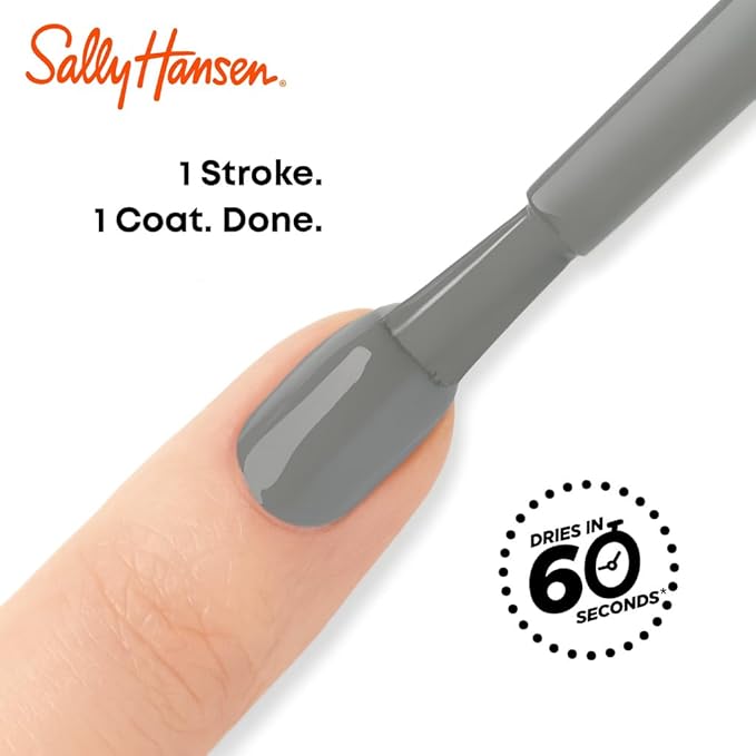 Sally Hansen Insta-Dri Despicable Me Nail Polish | Quick Dry, Long Lasting, Streak-Free Shine | Opaque, Glittery | 772 Deeply Despicable | Black Shimmer Nail Color