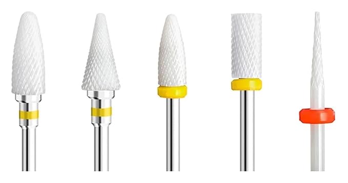 WWJN 5Pc Ceramic Nail Art Drill Bits Rotary Cutter Clean Apparatus for Manicure Nail Milling Machine Accessories Removal Nail Gel Tool