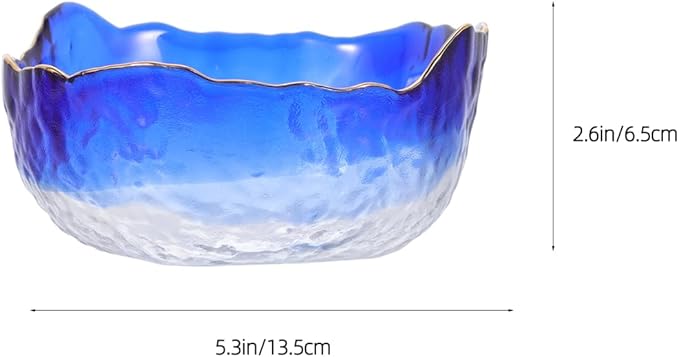 Glass Nail Soaking Bowl, Gradient Manicure Hand Soak Bowl for Toenail Caring Polish Removal Manicure Care Tool, 5 In