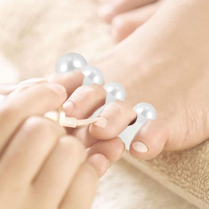 Beaupretty Silicone Toe Separators for Pedicure 8 Pieces Flower Shaped Toe Spacers Nail Polish Accessories and Tools Foot Care Dividers