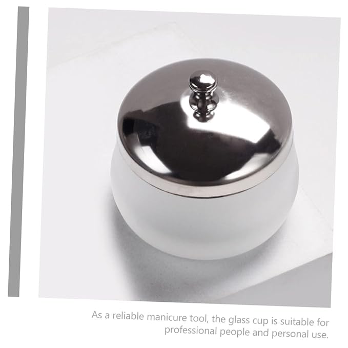 Decorative Glass Nail Soaking Bowl Lid Crystals for Nails Professional Manicure Cup
