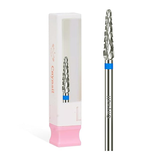 3/32" Small Cone Clean Medium Grit Carbide Cuticle Cleaner Bit for Electric Nail Drills – Professional Manicure Tool for Nail Salons and Home Use (M Grit. Silver)