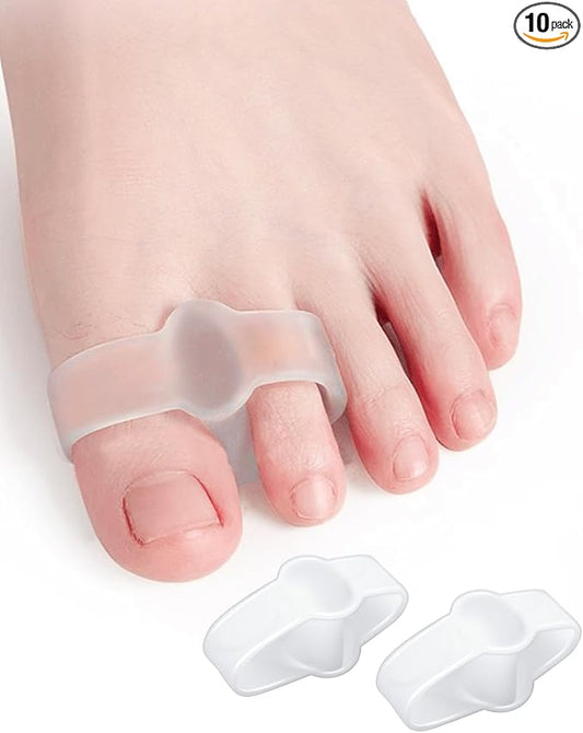 10 Pack Bunion Toe Corrector, Gel Toe Separators Big Toe Spacers with 2 Loops for Women Big Toe, Bunion Pain Relief, Overlapping Toe, Hammer Toe (Clear)