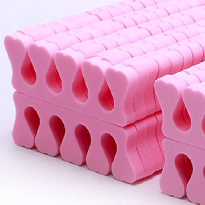 100PCS Sponge Toe Separator, Soft Toe Spreader Nail Art Finger Separator Divider Spacer Manicure Pedicure Tool for Nail Polish Salon Supplies (Pink)