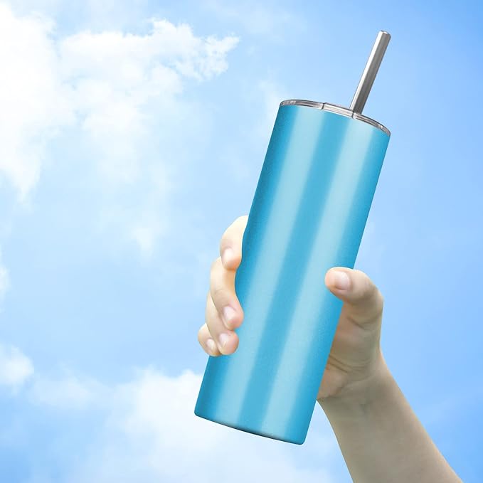 6 Pack Stainless Steel Skinny Tumbler, 20 OZ Double-Insulated Water Tumbler Cup - Image 5