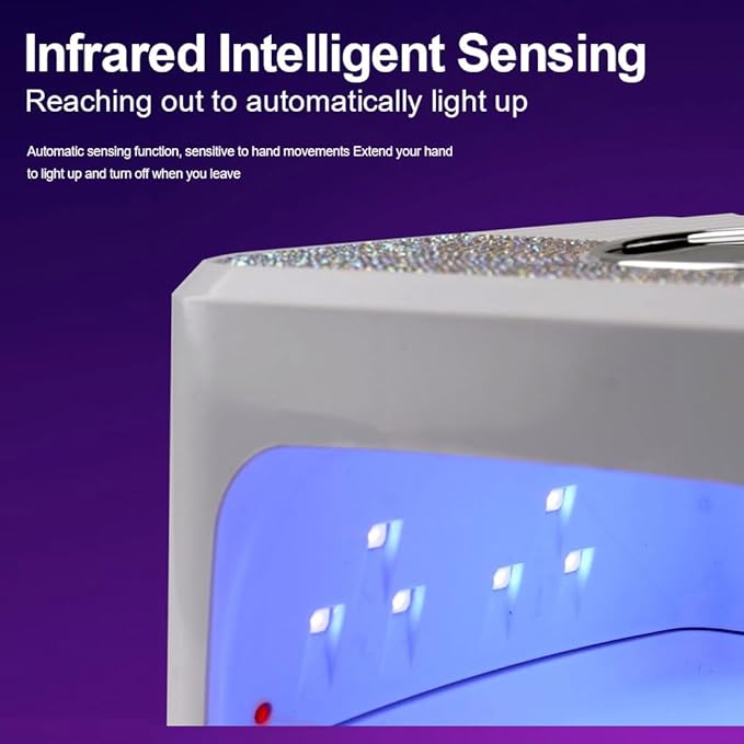 LimeGirl UV LED Nail Lamp Kit for Gel Polish Professional Fast Curing White Dryer Light Set with Protection Gloves Cordless Rechargeable Nail Art Cure Machine for Manicure Pedicure at Home and Salon
