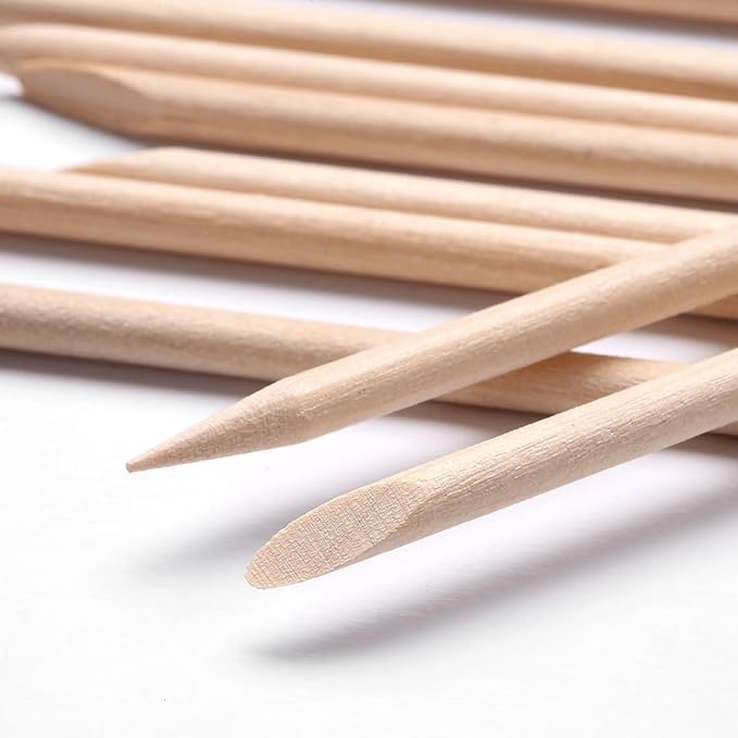 600 Pcs Orange Sticks for Nails - Borogo Orange Wooden Nail Sticks Double Sided Multi Functional Cuticle Pusher Remover Manicure Pedicure Tool