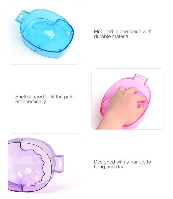 Blue siyuwuro Nail Spa Soak Bowl Gel Polishing Remover Manicure Soaking Bowl Clear Acrylic Nail Soak Bowl Warm Water Bowl Hand Bowl With Handle Hand Care Tools (Blue)