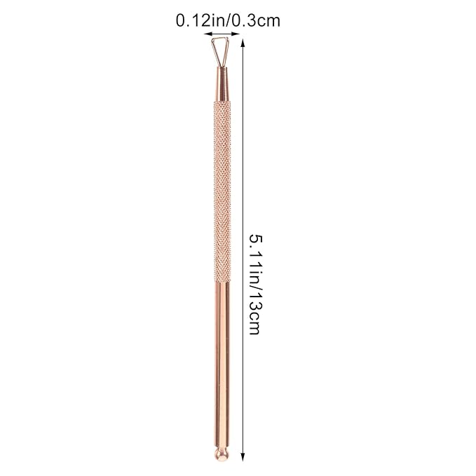 Uonlytech 4 Pcs Stainless Steel Cuticle Pusher Triangle Cuticle Peeler Scraper Gel Remover Nail Polish Nail Art Remover Tool for Manicure Beauty Salon(Rose Golden)