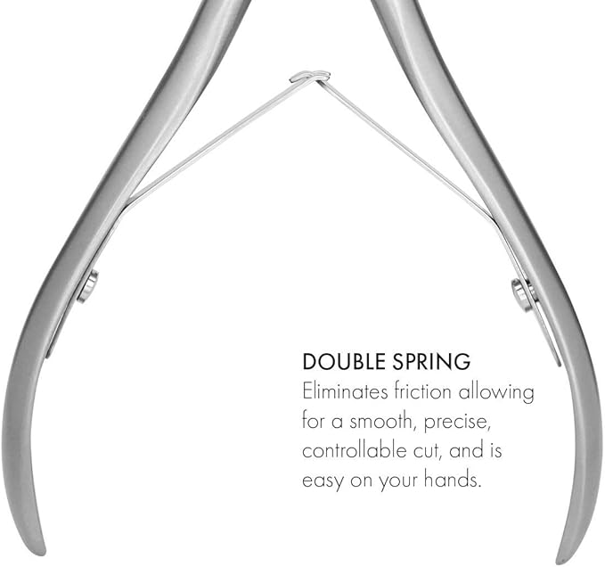 GERMANIKURE Tapered Professional Cuticle Trimmer - 1/2 Half Jaw Nipper - Ethically Made in Germany - FINOX Stainless Steel Sharp Cuticle Remover in Leather Case – Manicure Tool, r155, 5mm
