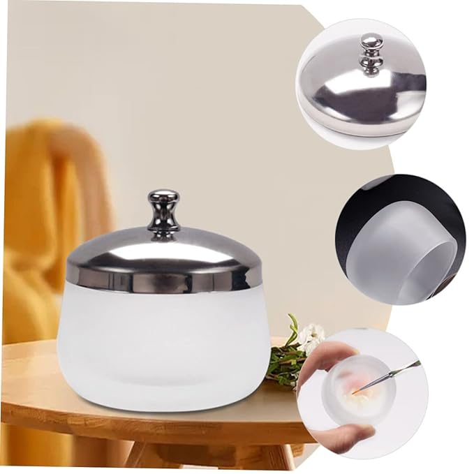 Decorative Glass Nail Soaking Bowl Lid Crystals for Nails Professional Manicure Cup