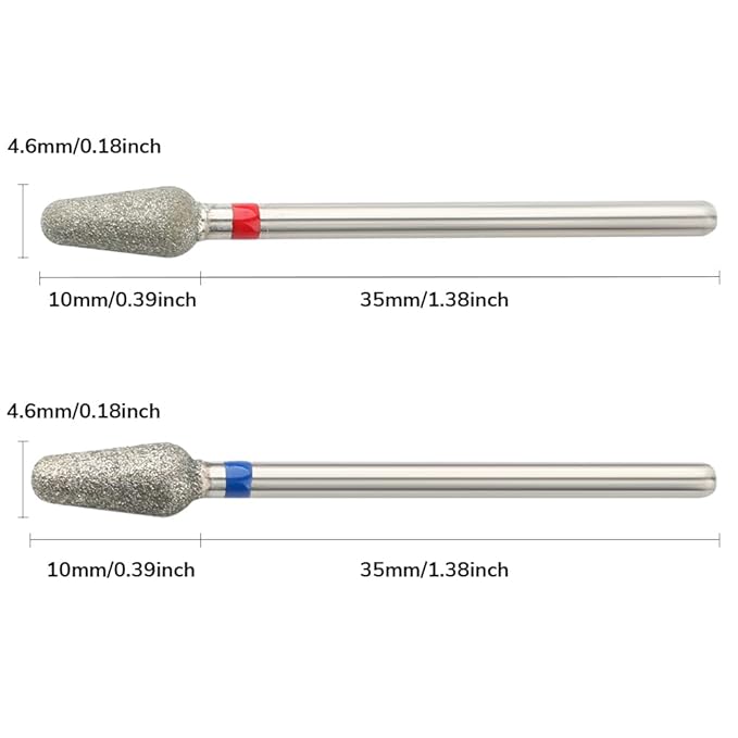 QUNZHAO 2Pcs Diamond Nail Drill Bits Carbide Conical Micro Cuticle Remover Bit for Under Nail Dead Skin Cleaning Cuticle Remove Nail Art Design Manicure(03 set)