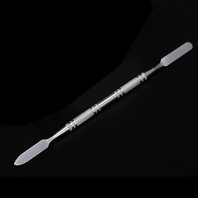 2 Pcs Resin Nail Palette Nail Polish Palette Nail Art Palette with Stainless Stirring Rod (Gray and Purple)