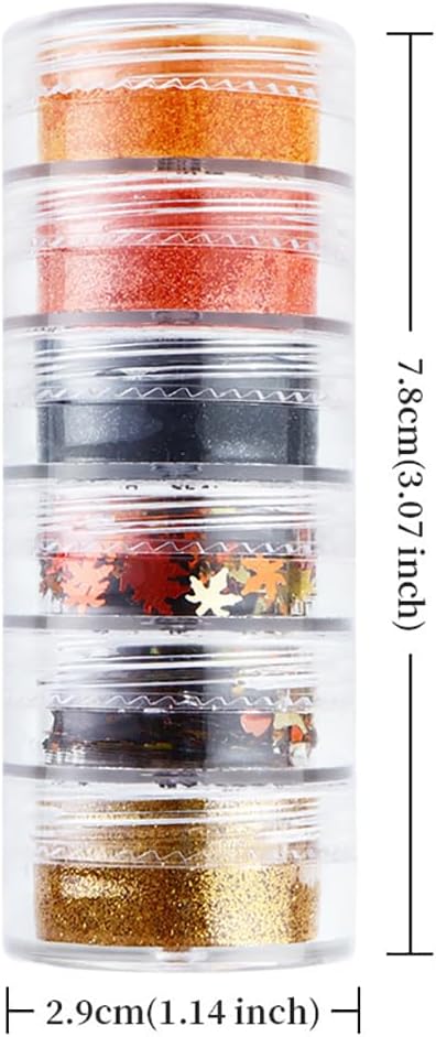 Fall Nail Glitters 3D Gold Maple Leaf Nail Sequins with Glitter Powder Gold Maple Leaves Shaped Sparkly Supplies Autumn Nail Stickers for Women Manicure Charms Thanksgiving Decorations 6 Jars