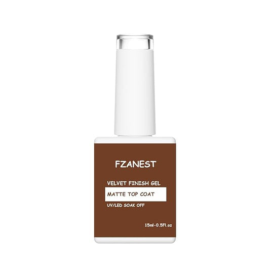 FZANEST Gel Top Coat Gel Nail Polish Long Lasting High Shine Top Finish Soak Off (Matte Top Coat, 0.51 Fl Oz (Pack of 1))