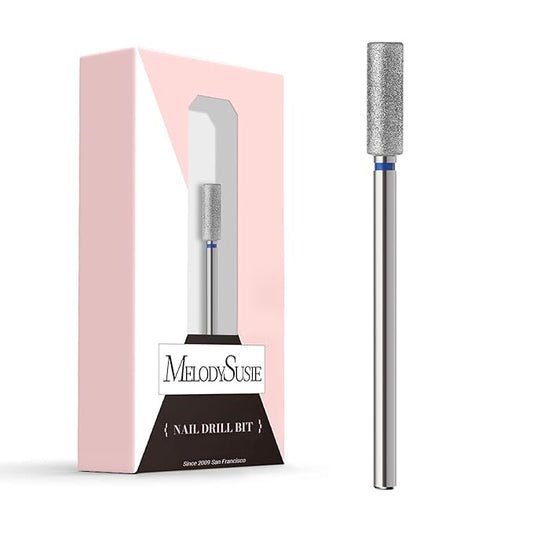 MelodySusie 4mm Barrel Shape Cuticle Clean Nail Drill Bit 3/32'', Professional Safety Carbide Diamond Under Nail Cleaner for Cuticle Dead Skin Nail Prepare, Beginners Bits, Series Bit-S, Medium