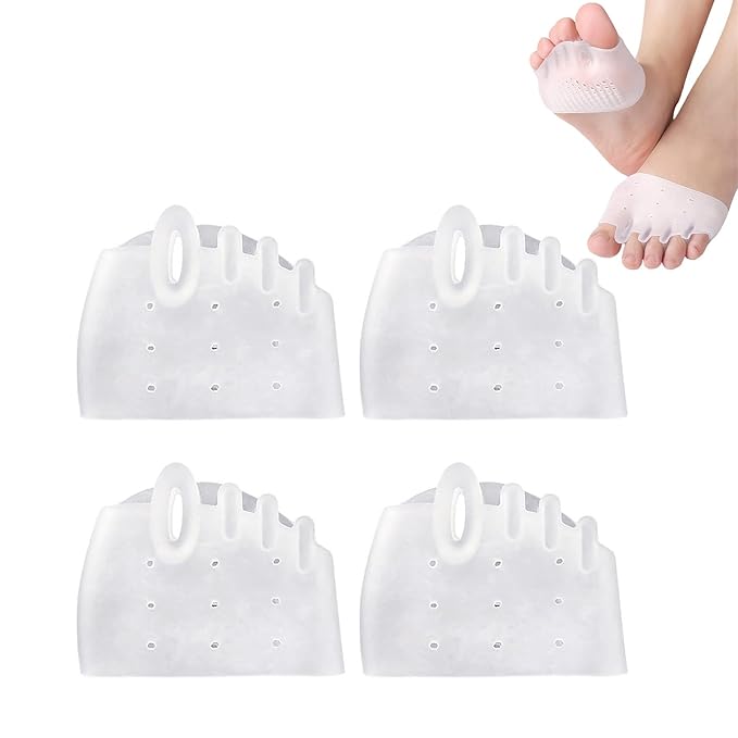 Briza Toe Sleeves, 2 Packs Briza Cove Silicone Toe Separators for Women & Men, Breathable Soft and Comfortable Gel Foot Cushions, Ideal for Daily Wear (2 Pairs, Transparent)
