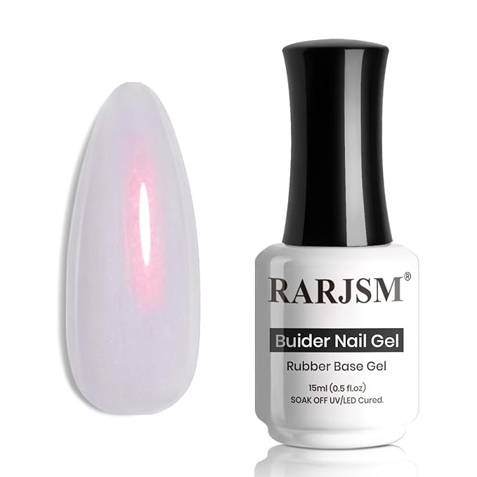 RARJSM Gel Builder Nail Polish Purple Pearl Hard Gel in a Bottle Red Mermaid Shell Glitter Pearlescent Thick Extension Structure Gelpolish for Nails 15ml Soak Off Curing Requires Salon Home DIY