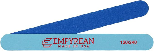Empyrean Premium Nail Files | Made in USA | Coarse 120/240 Fine | Professionals Choice | Disinfectable Washable Reusable | Blue Nail File