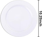 bUCLA 30PCS White Plastic Dinner Plates Disposable - Image 2