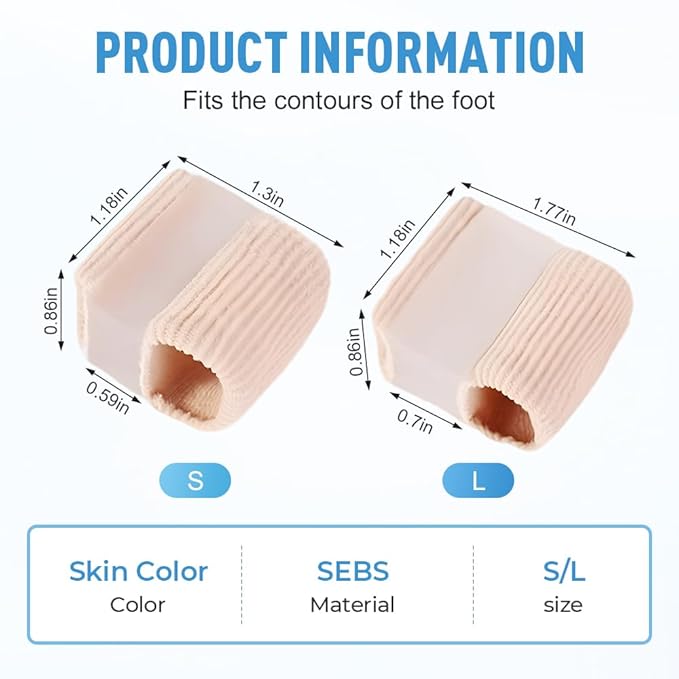 Toe Separators for Overlapping Toes, 2025 New Multifunctional Gel Toe Spacers Corrector with 2 Loops, PremiumToe Straightener for Women and Men Foot Care Tool (4 Pcs, L)