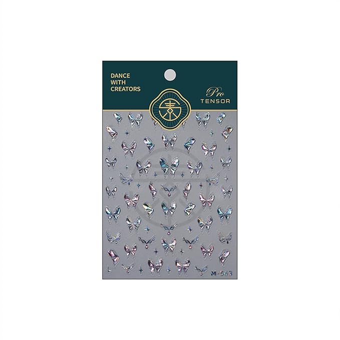 Aurora Laser Butterfly Nail Stickers - 5D Embossed, Holographic Design, Self-Adhesive Decals for Women's Nail Art Decoration