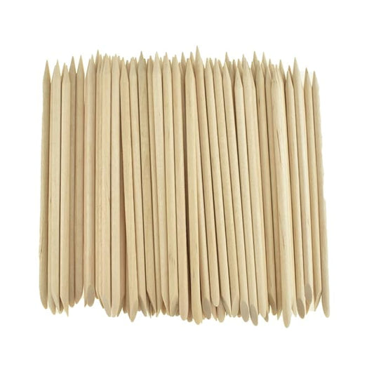 HAHIYO 4.5inches 100PCs Orange Wood Stick for Nail Wooden Nail Cuticle Pusher Stick Double Sided Cuticle Remover Manicure Pedicure Pusher Stick Wood Cuticle Stick for Nail Manicure Tool Nail Cleaning