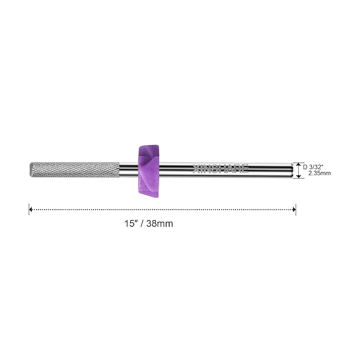 Nail Drill Bit 3/32 Inch Tungsten Carbide Professional Nature Nail Buffer Bit for Nail Cuticle Clean Manicure Pedicure Nail Efile Safety Gel Remover Home Salon Using,XXXF