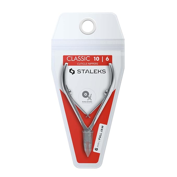 Staleks CLASSIC 10 Cuticle Nippers – 14 mm Blades – Stainless Steel – Comfortable Grip – For Home Manicure and Pedicure