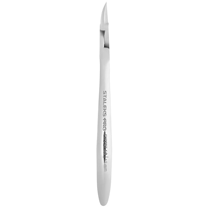 Staleks Expert 60 Nail Nippers 12 mm – Straight Edges Without Heel – Elongated Grooved Handles for Precise Pedicure